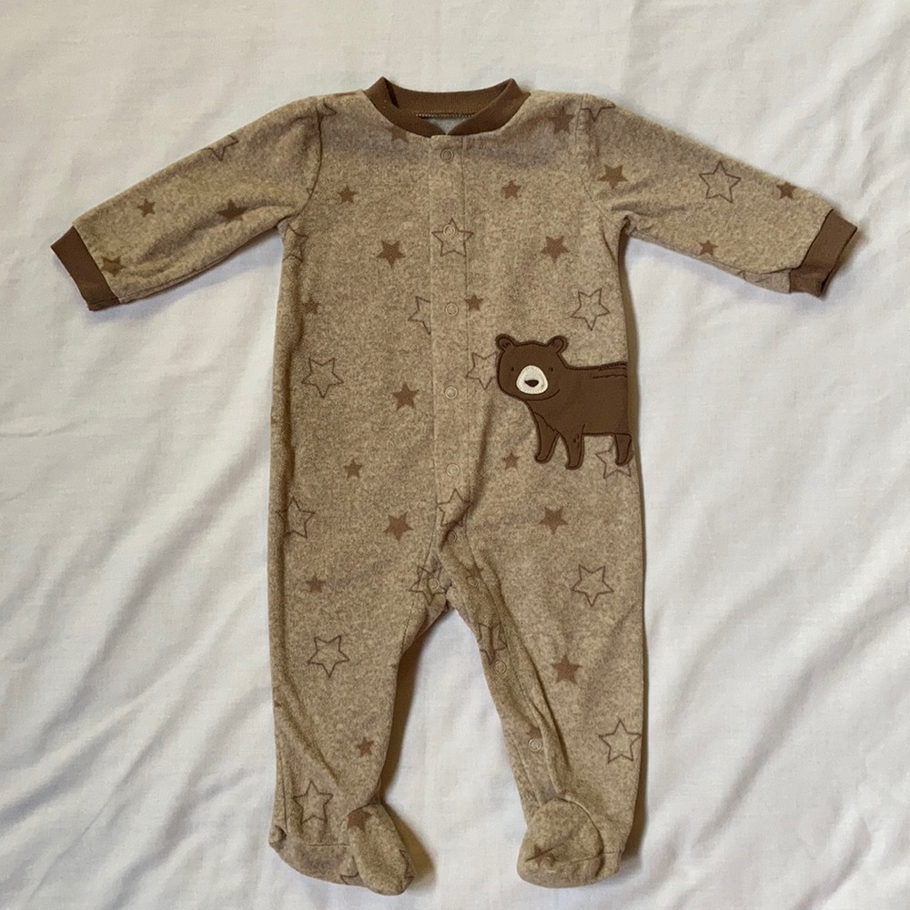 Bear and stars footie 3-6 months